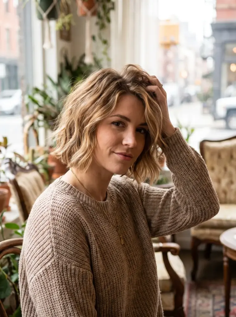 Messy Wavy Bob With Layers