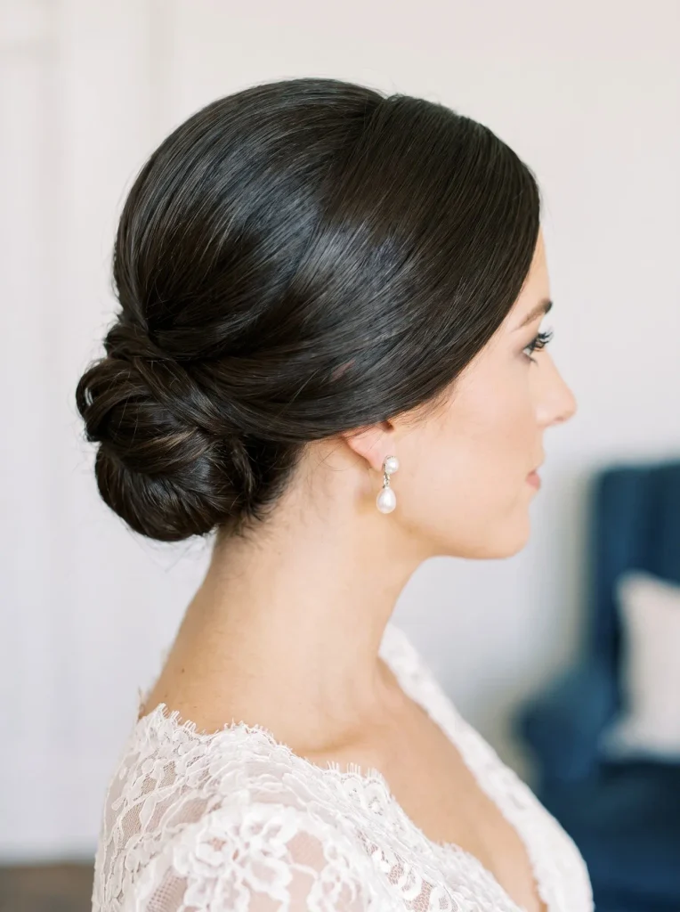 No-Bangs Clean Bridal Updo