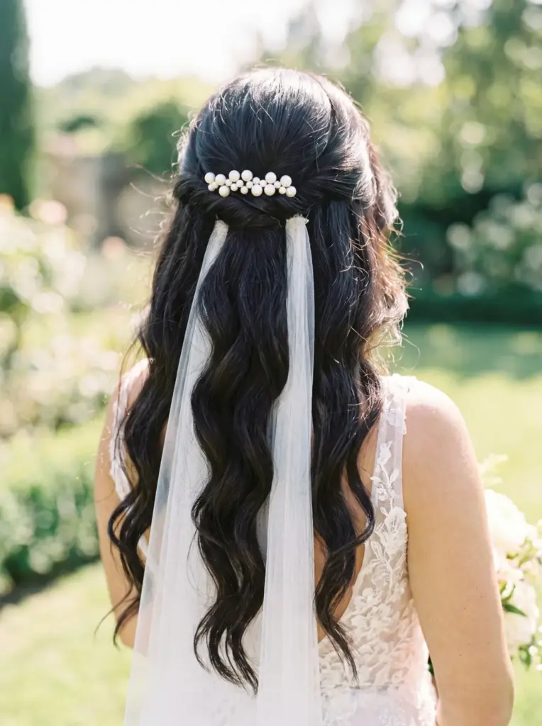 Pearl Clip Half Up Hairstyle