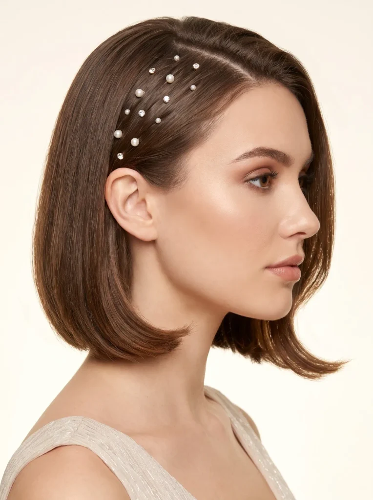 Pearl Gem Short Prom Hair