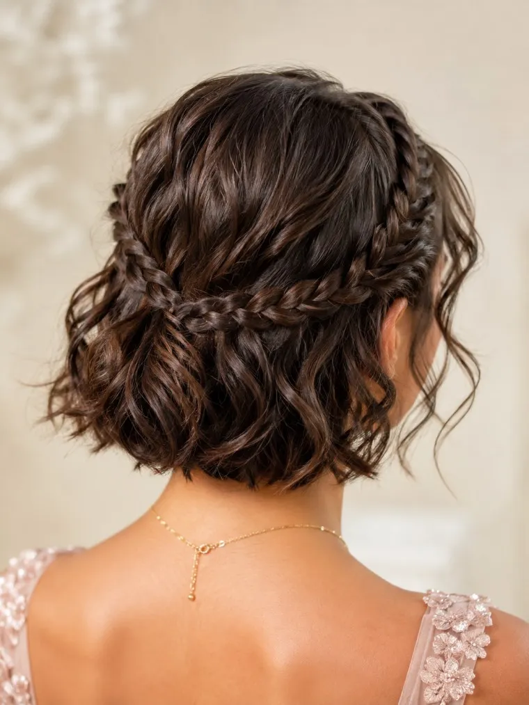 Quinceañera Braided Short Hair Crown