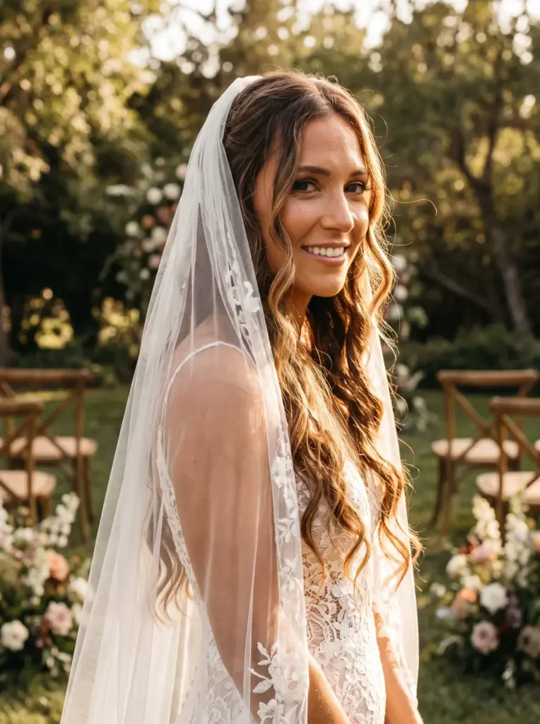 Romantic Boho Waves With Veil
