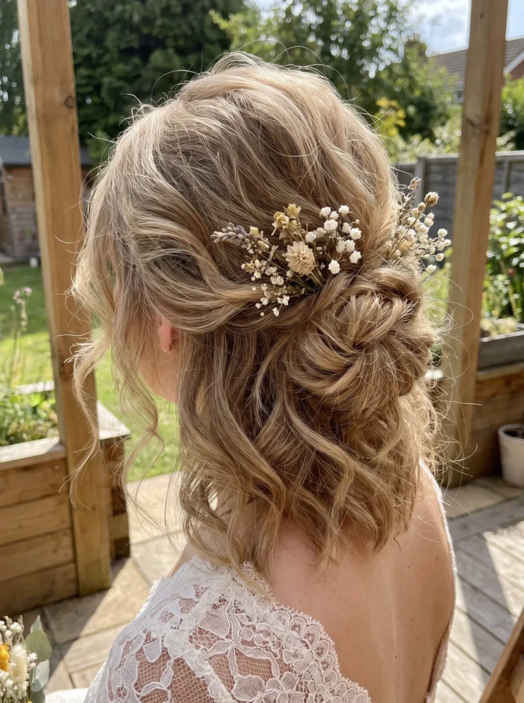 Rustic Loose Bun Bridal Hair