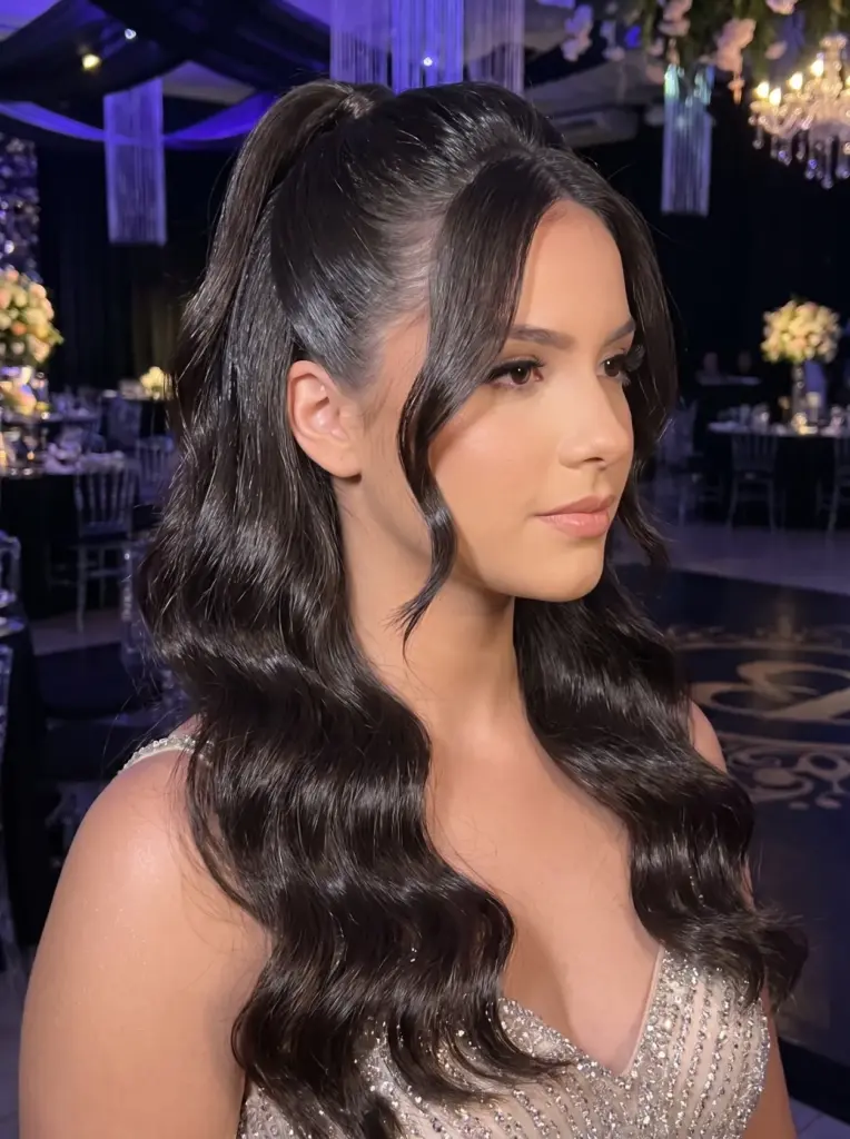 Sew-In Half-Up Prom Waves