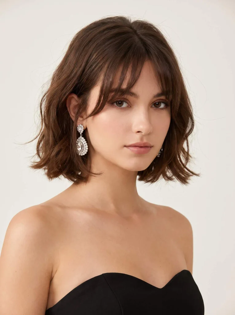 Short Bob Prom Curtain Bangs