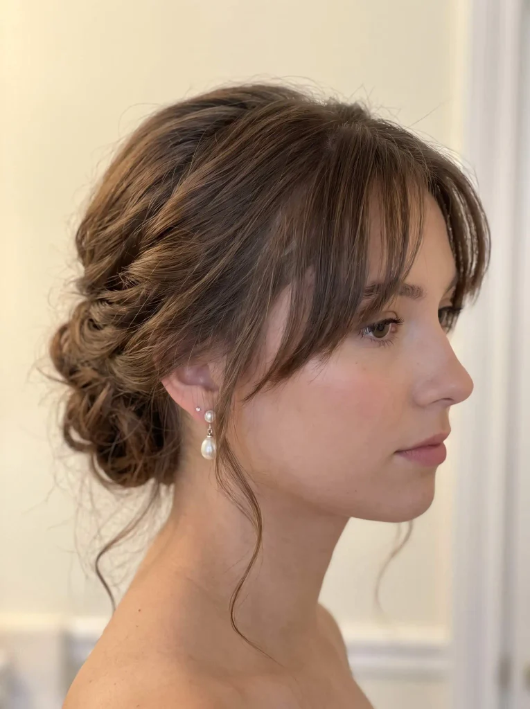 Short Curtain Bangs Soft Updo