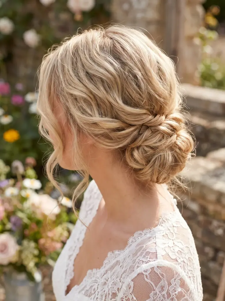 Short Hair Low Bun Hairstyle