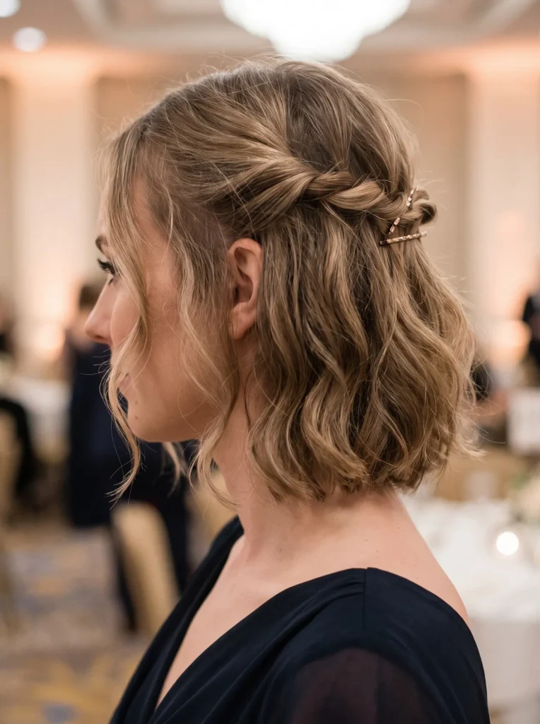 Short Hair Twisted Half Up