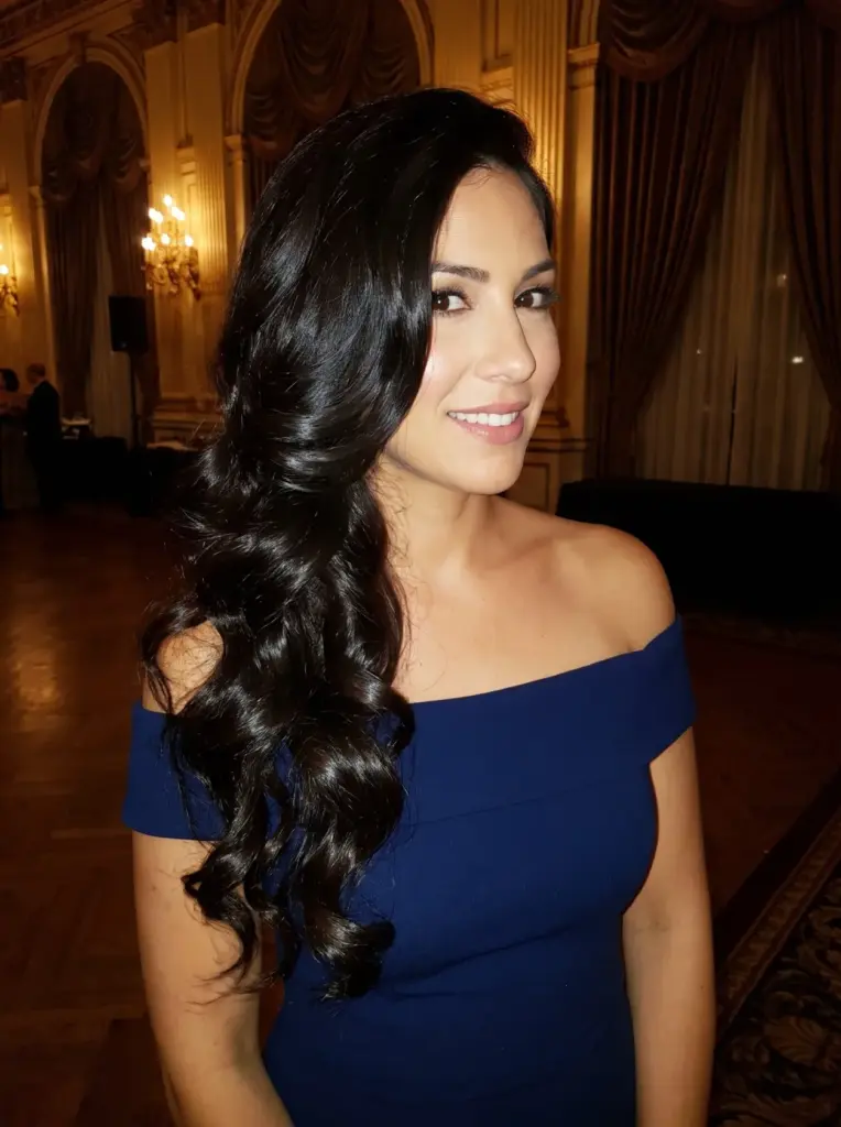 Side-Swept Hollywood Prom Curls