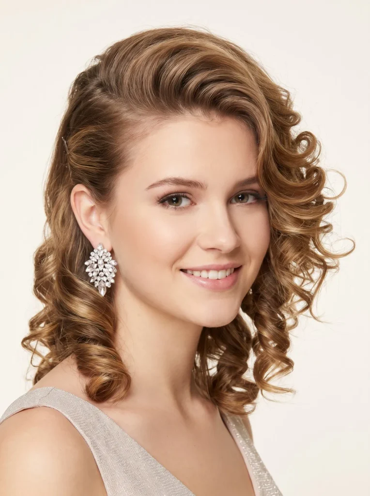 Side Swept Short Prom Curls