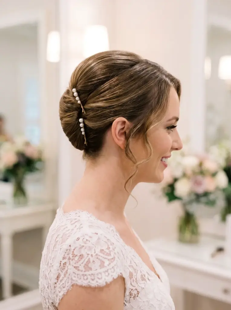 Sleek French Twist For Short Hair