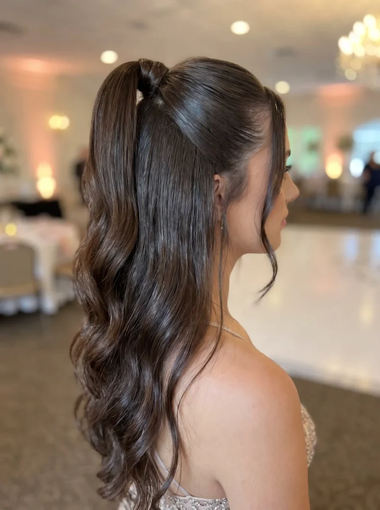 Sleek Half Up Prom Ponytail
