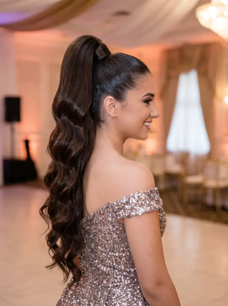 Sleek High Ponytail Prom Glam