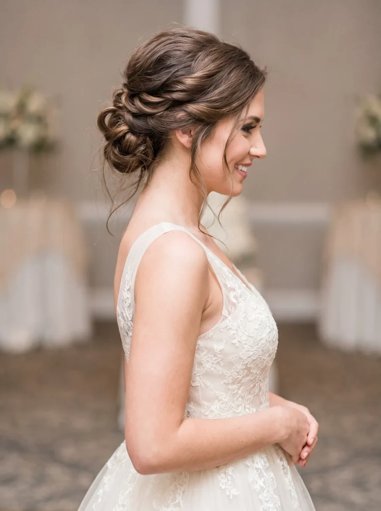 Sleeveless Ball Gown Textured Updo