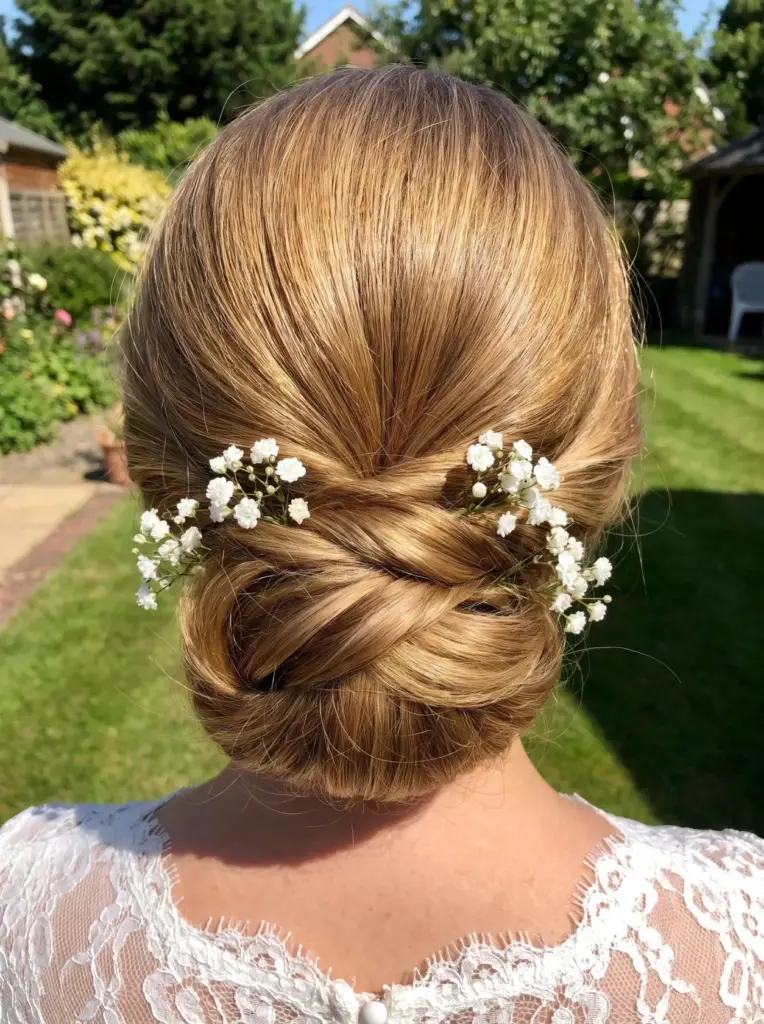 Soft Chignon With Baby's Breath