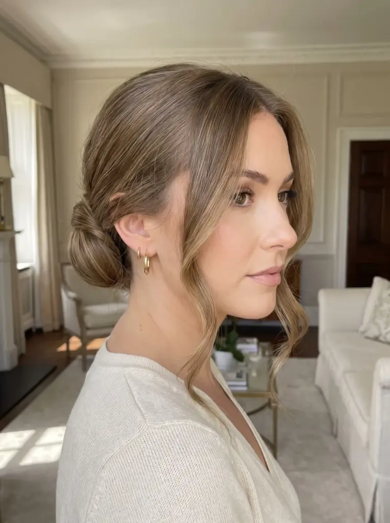 Soft Chignon With Curtain Pieces
