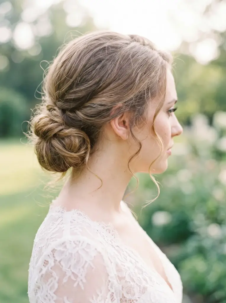 Soft Romantic Low Bun Updo