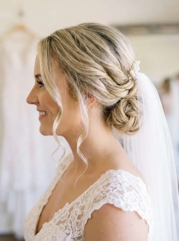 Soft Textured Low Bridal Bun