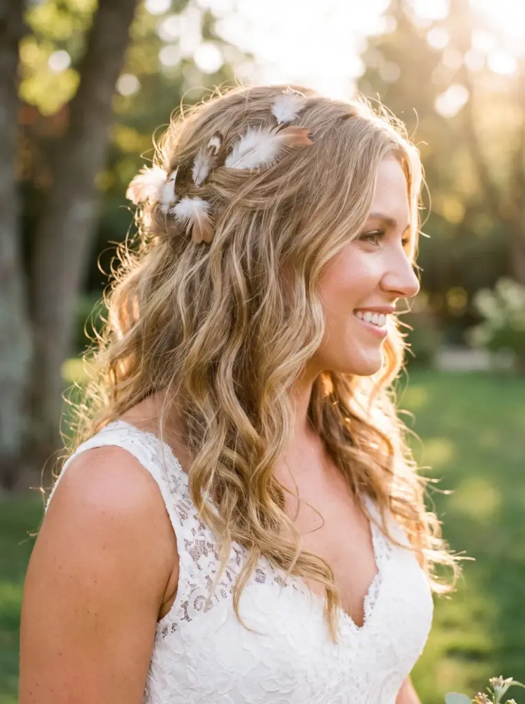 Soft Waves With Feather Accents