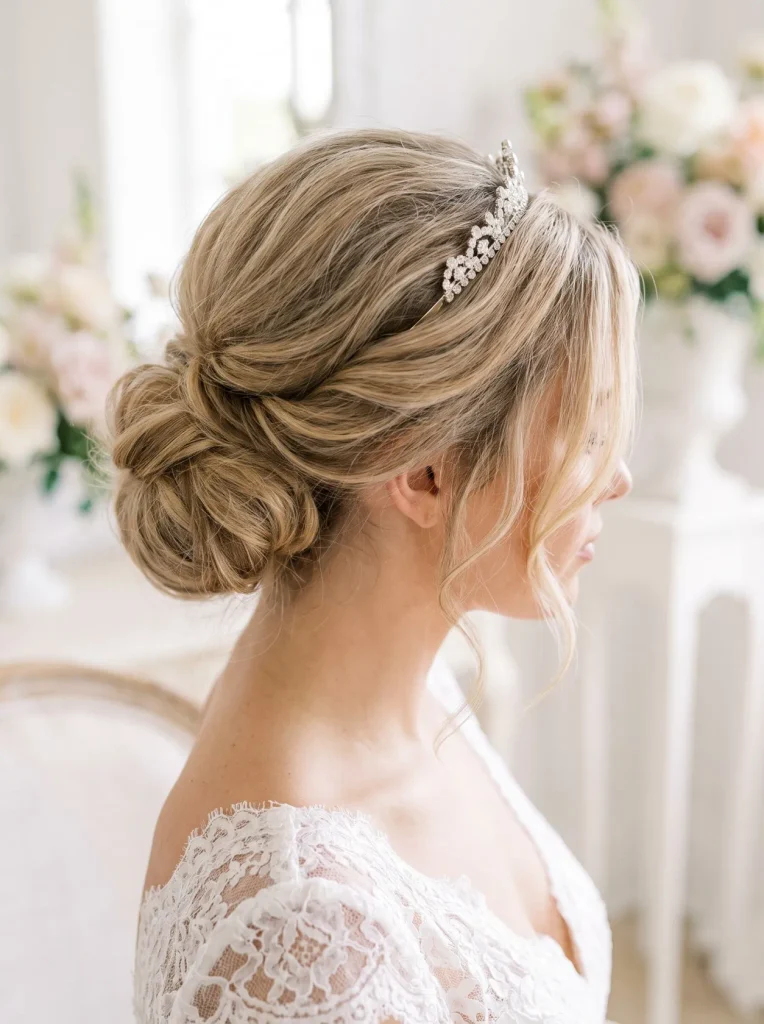 Tiara-Friendly Voluminous Wedding Updo