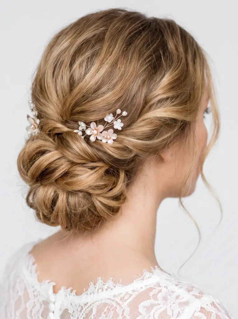 Twisted Low Bun Wedding Updo