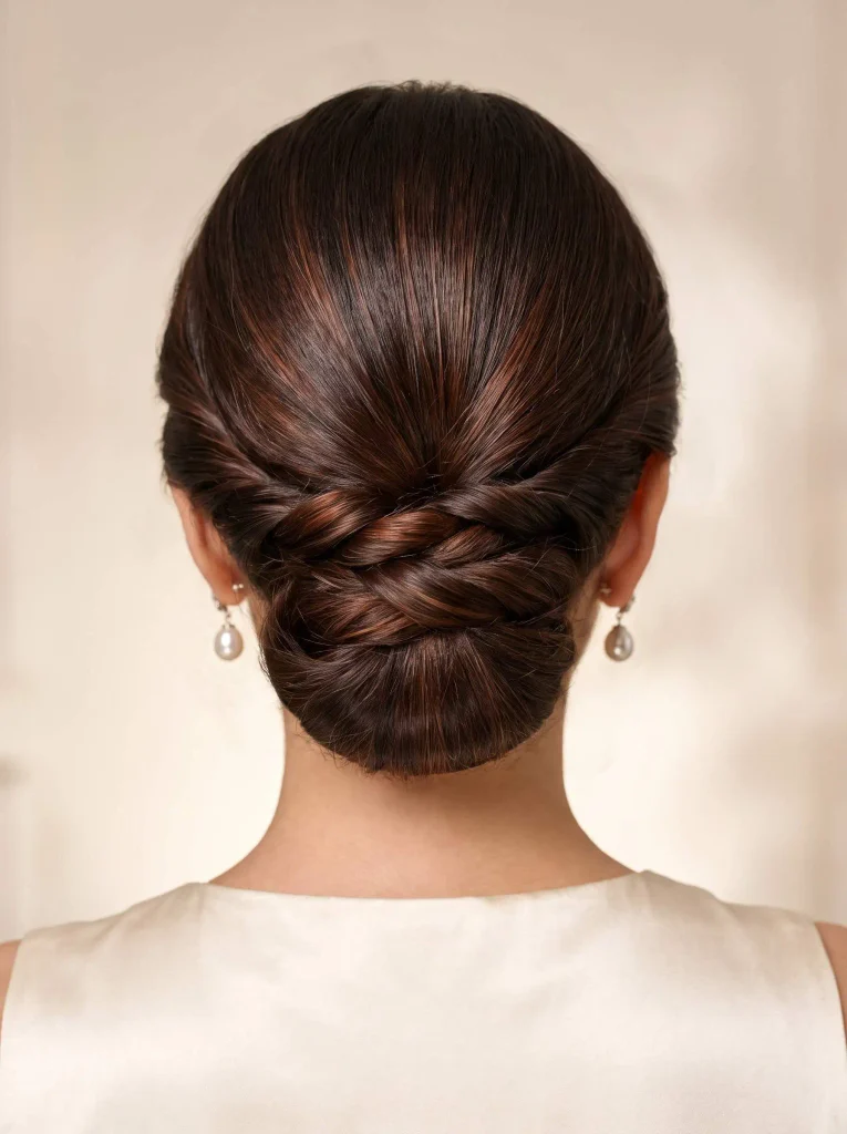 Twisted Sleek Low Chignon Prom