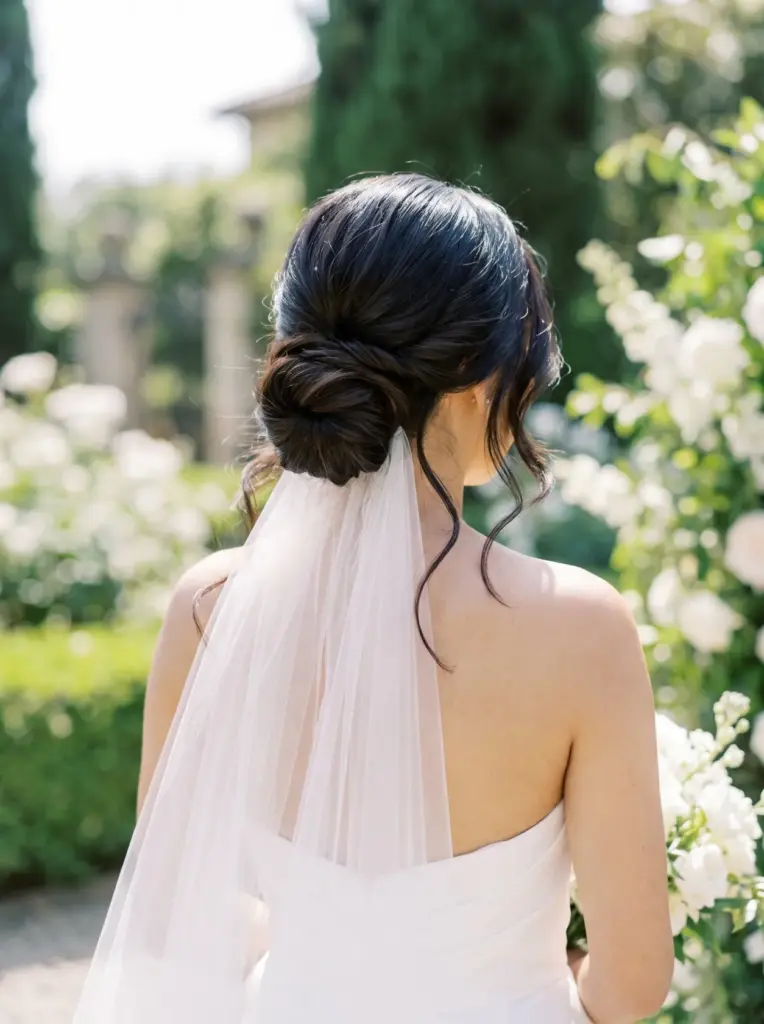 Twisted Updo For Strapless Dresses
