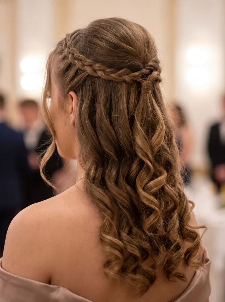 Two Braids Half Up Curls