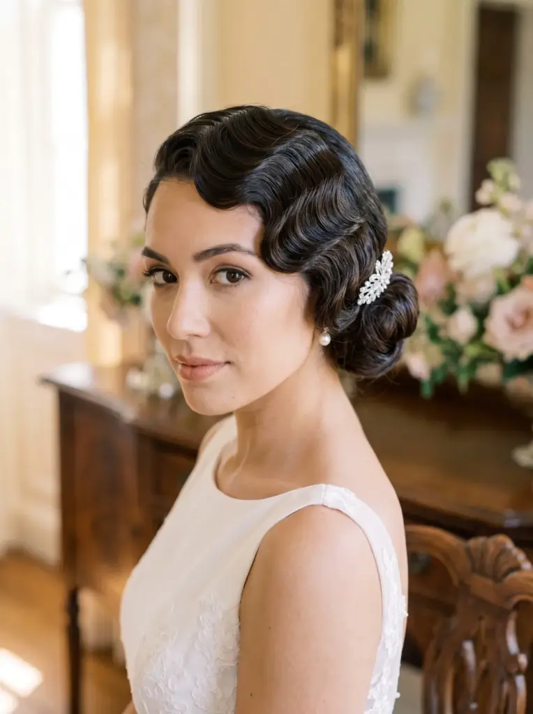 Vintage Finger Waves Bridal Updo