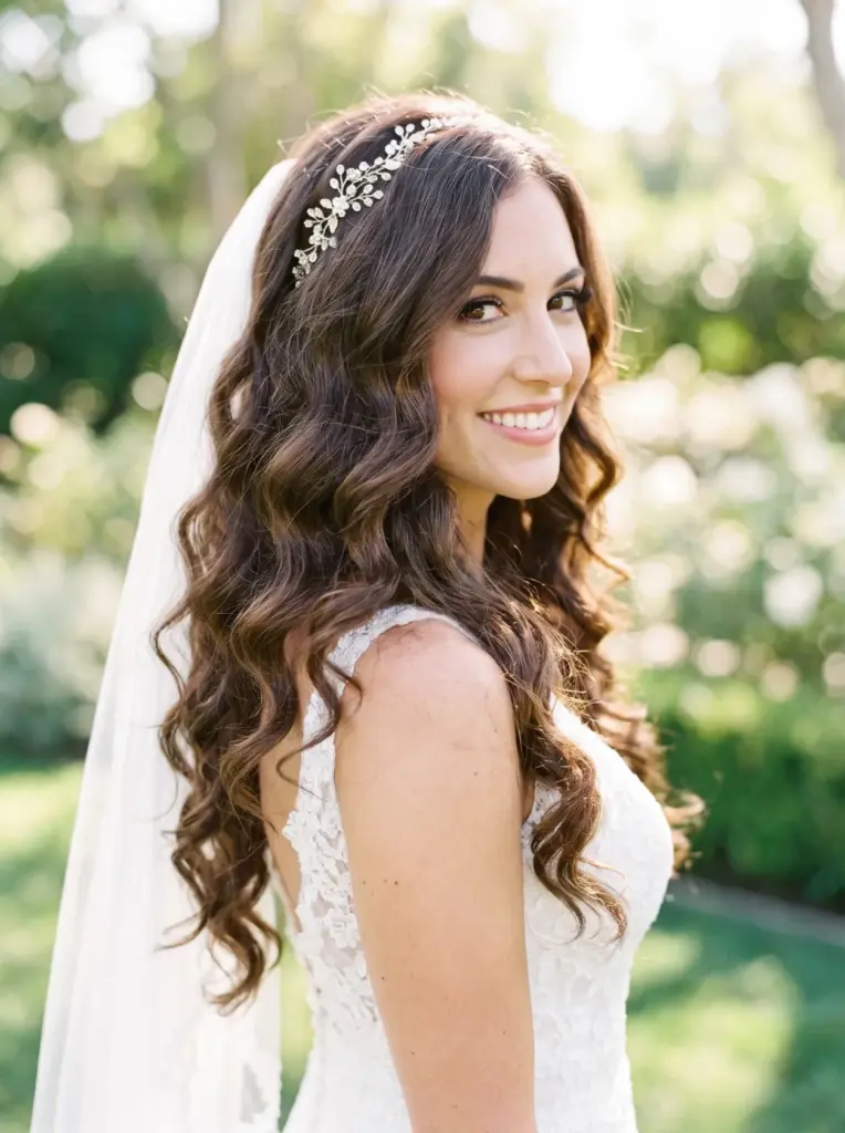 Voluminous Curls Down Bridal Hair