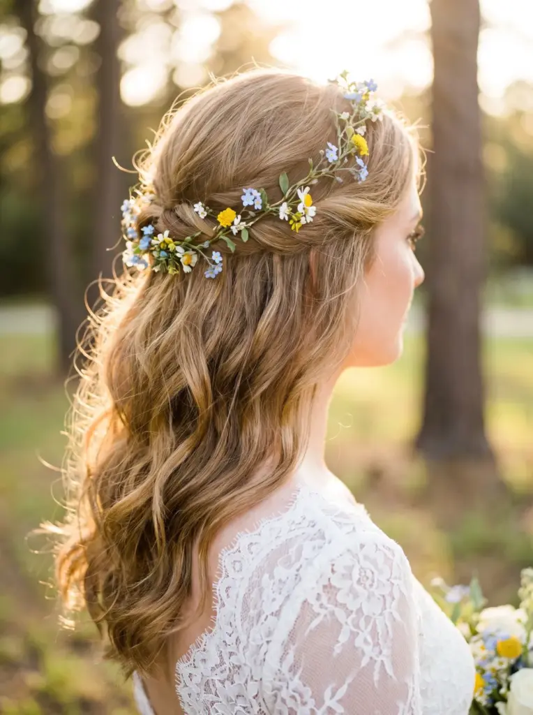 Wildflower Hair Vine Half Up
