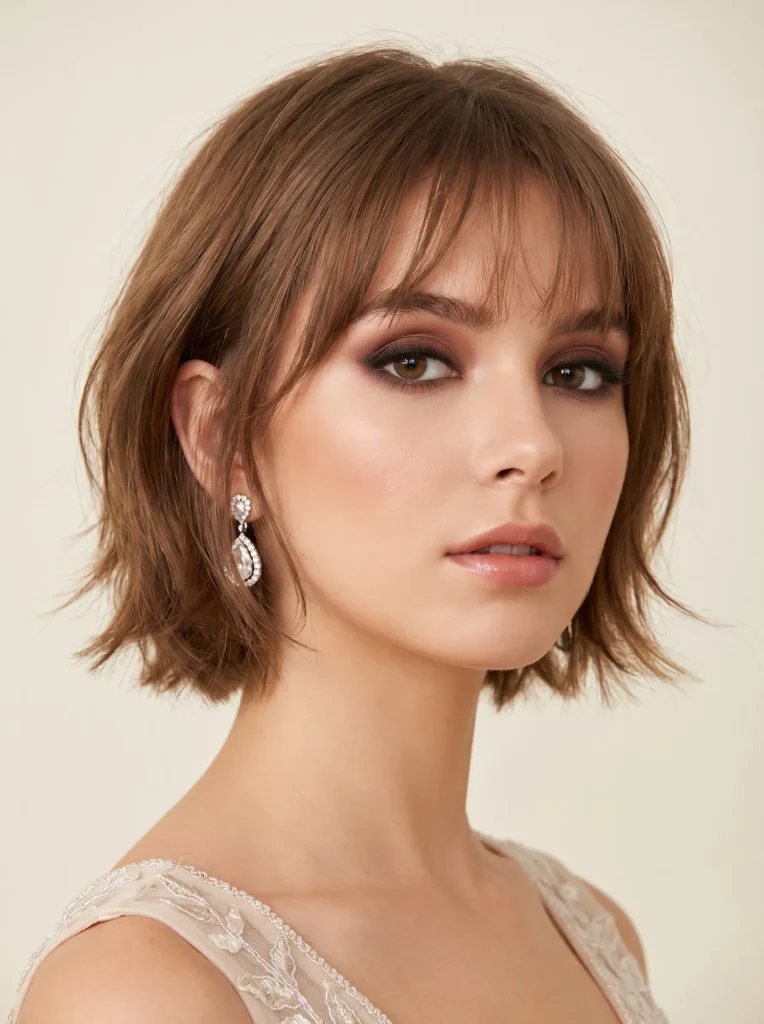 Wispy Bangs Short Prom Hairstyle