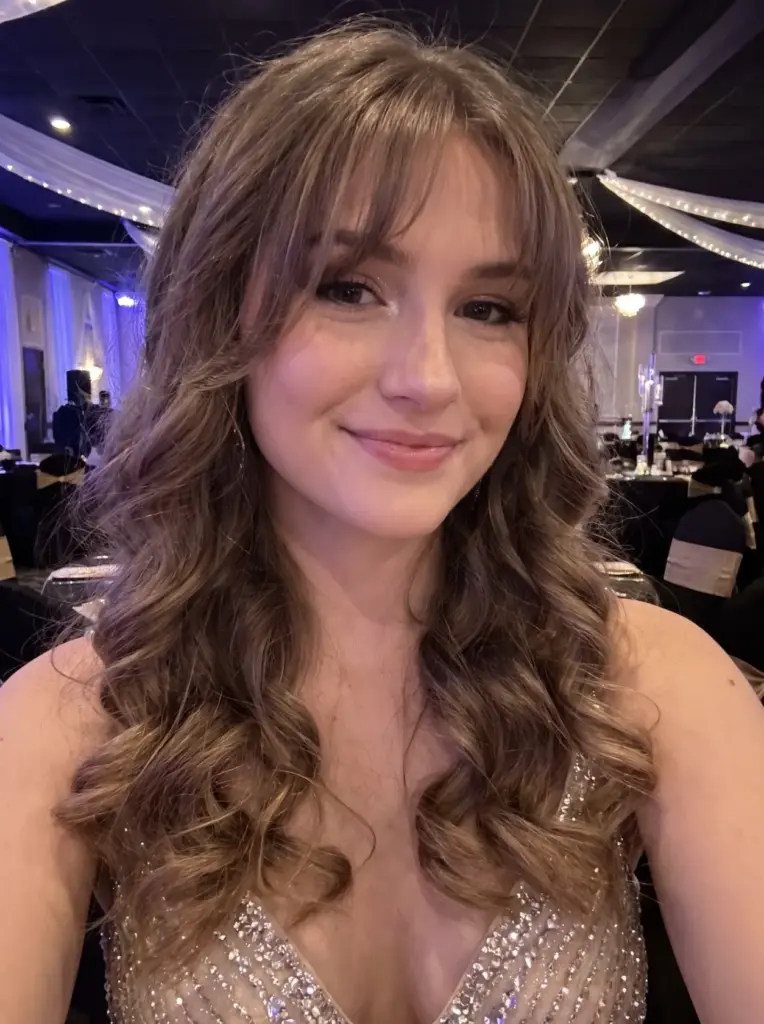 Wispy Curtain Bangs Prom Curls