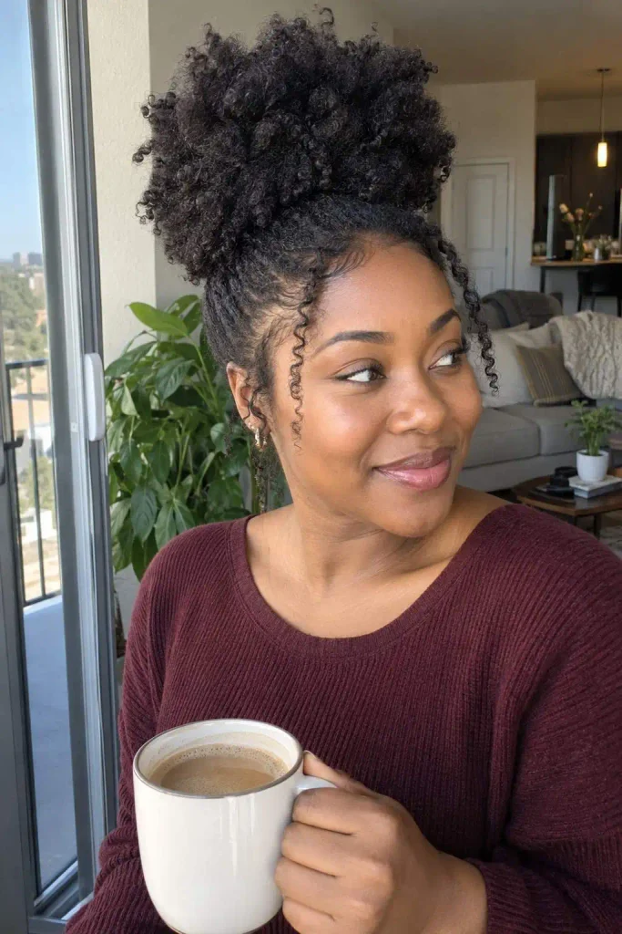 4C Natural Long Hair Updo