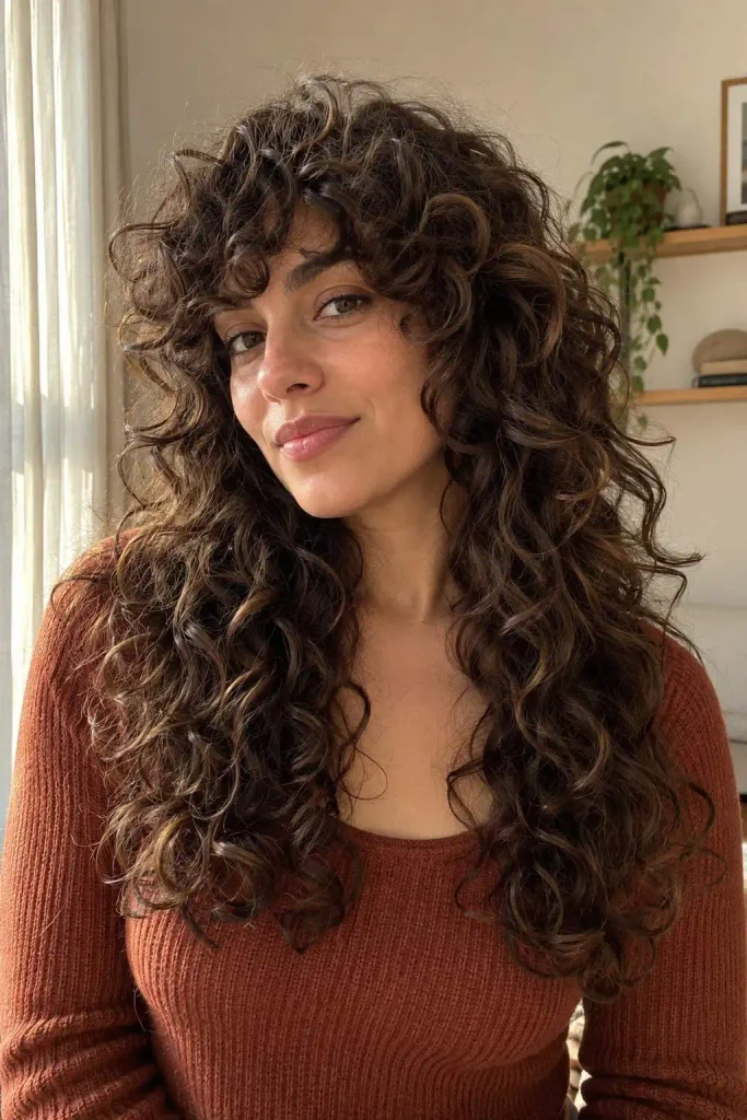 70s Curly Shag With Fringe