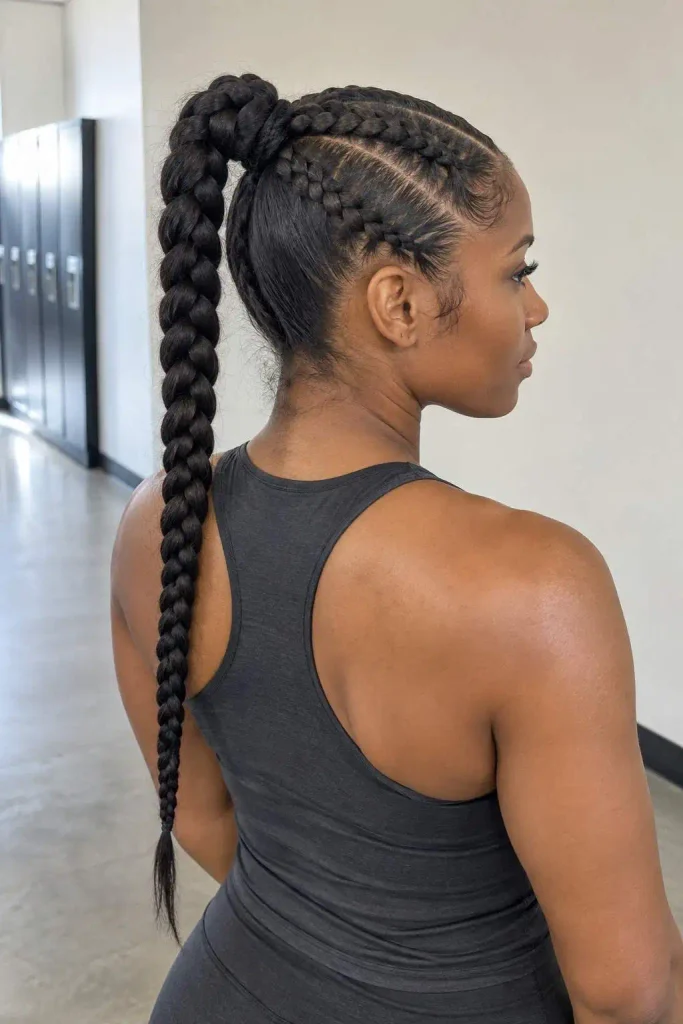Athletic Braided Ponytail for Workouts