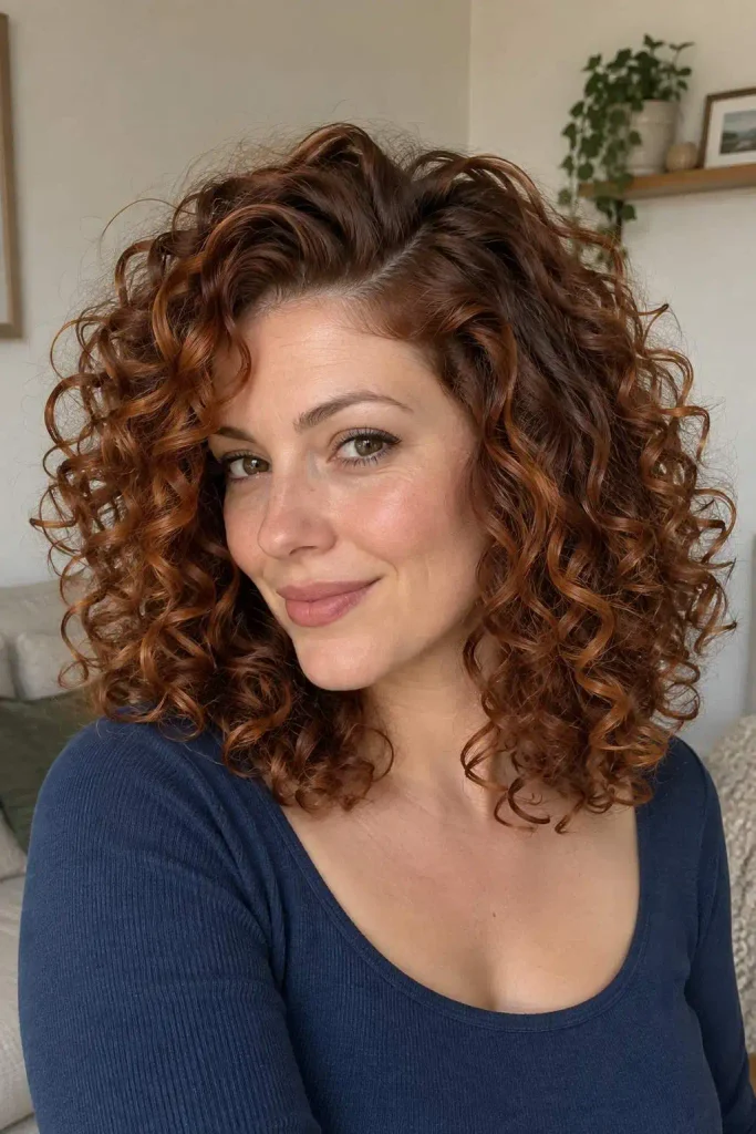 Auburn Copper Curly Hair