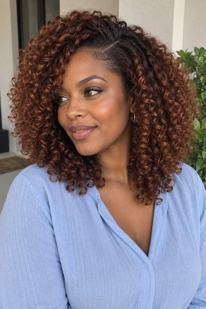 Auburn Curls for Black Women