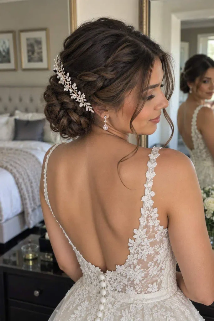 Backward Tiara Braided Updo