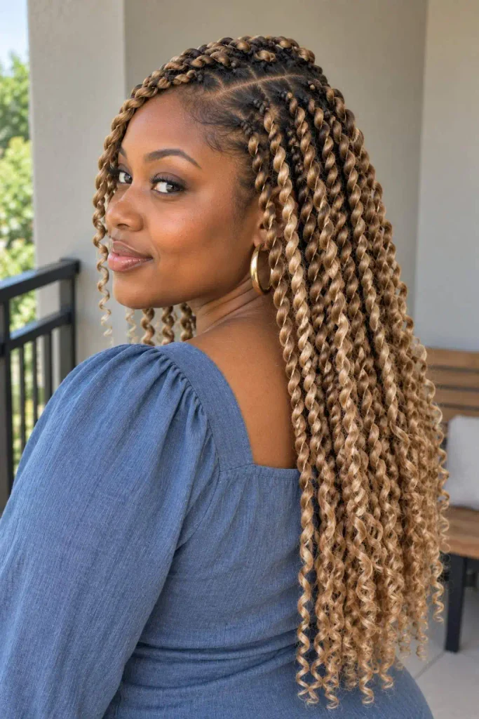 Blonde two strand twist style