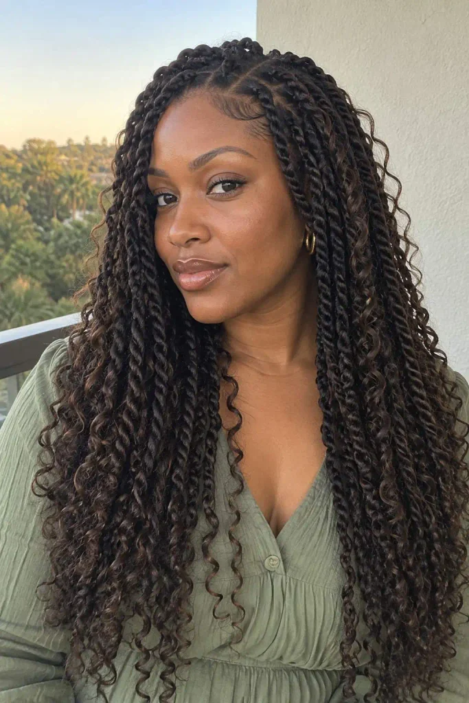 Boho two strand twist style