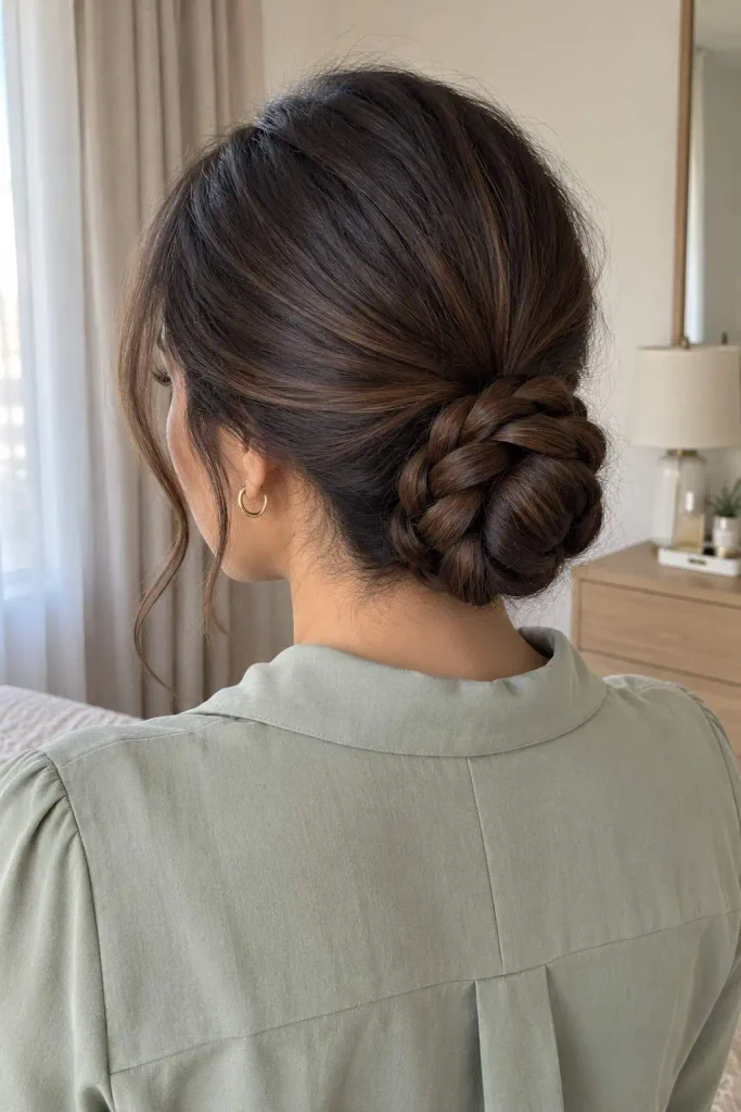 Braided Low Bun for the Office