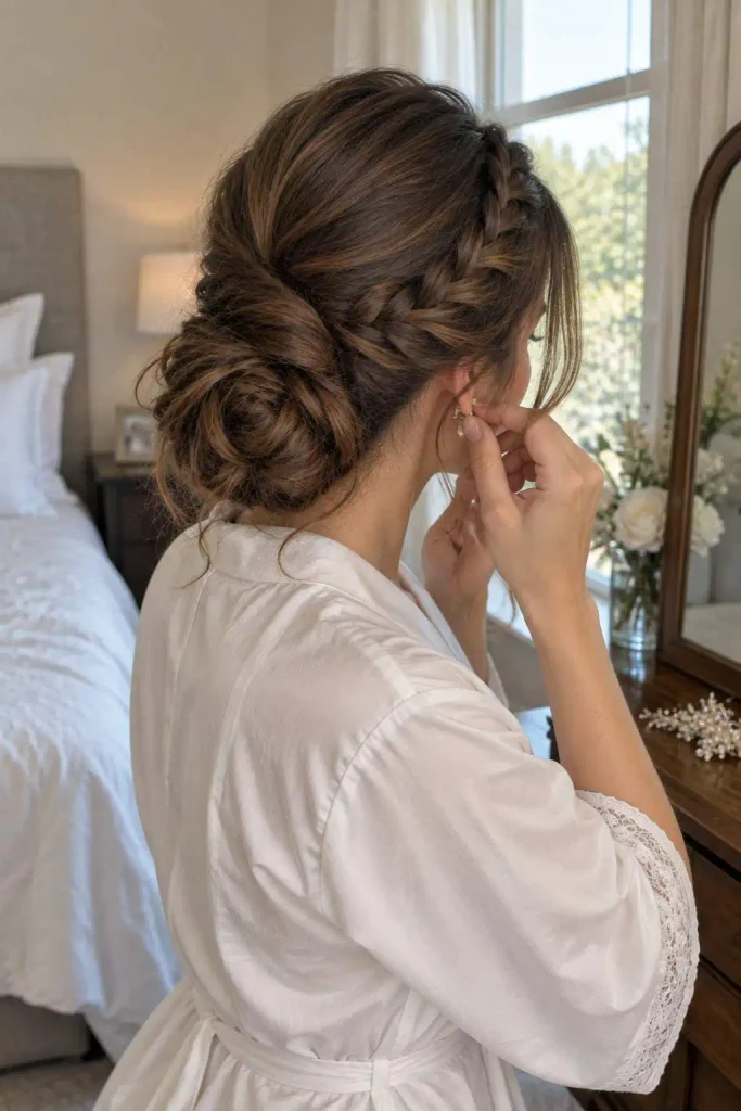 Braided Wedding Chignon for Long Hair