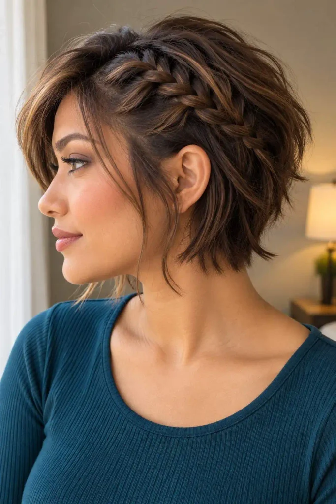 Braids for short layered hair