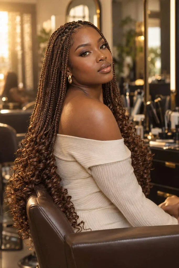 Brown Pick And Drop French Curls