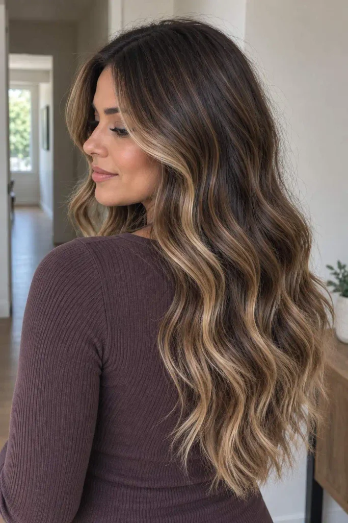 Brunette Balayage With Lived In Highlights