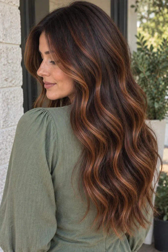 Brunette Copper Ribbon Highlights