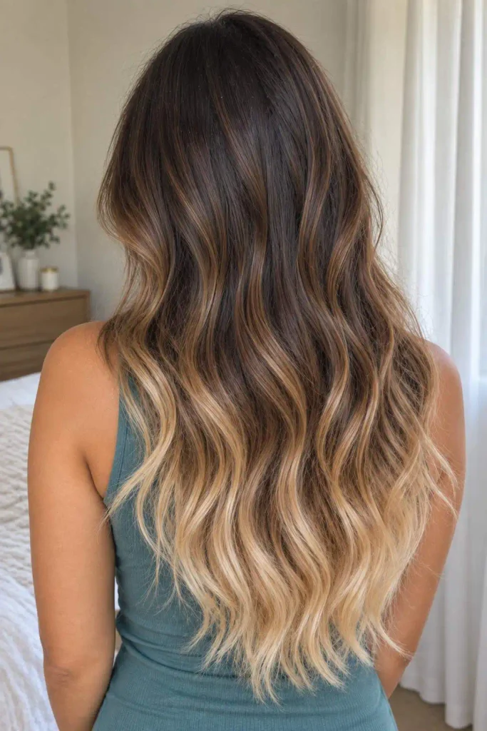 Brunette Ombre With Bright Ends