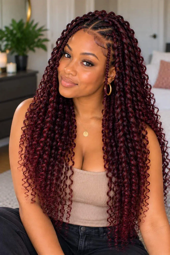 Burgundy Passion Twist Braids