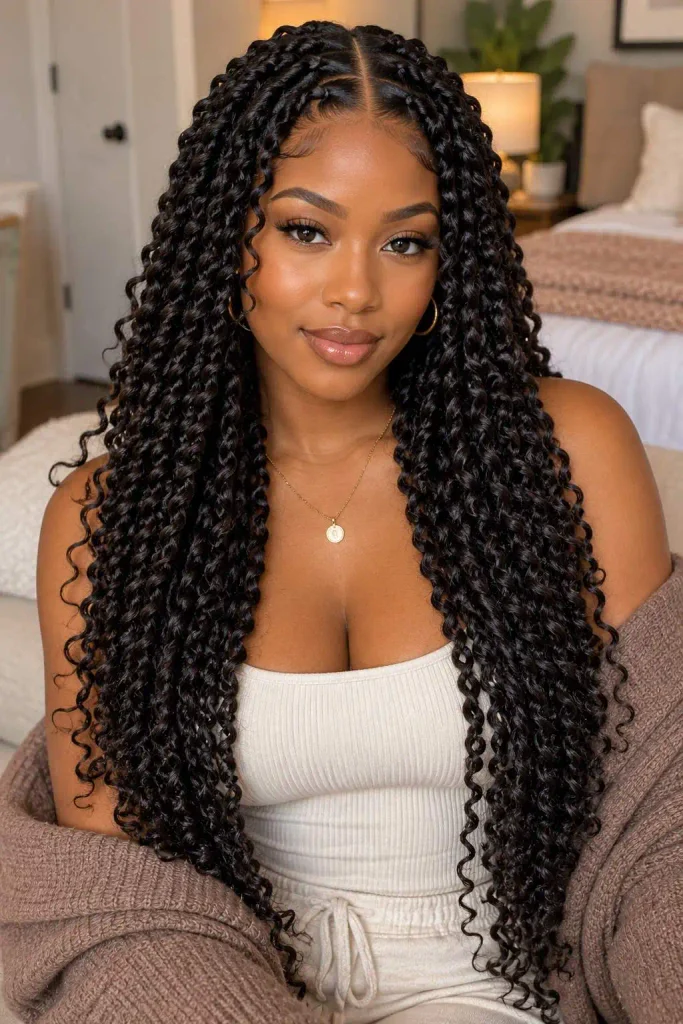 Center Part Passion Twist Braids
